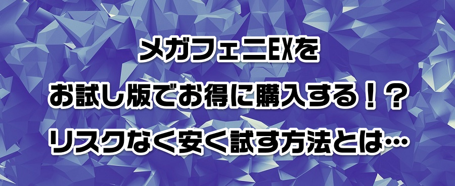 メガフェニEXをお試し版でお得に購入する!?リスクなく安く試す方法とは…